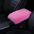 Imitation Rabbit Plush Car Armrest Box Mat Interior Center Armrest Box Cover Handhold Cover Mat Protection Mat Accessories Tools