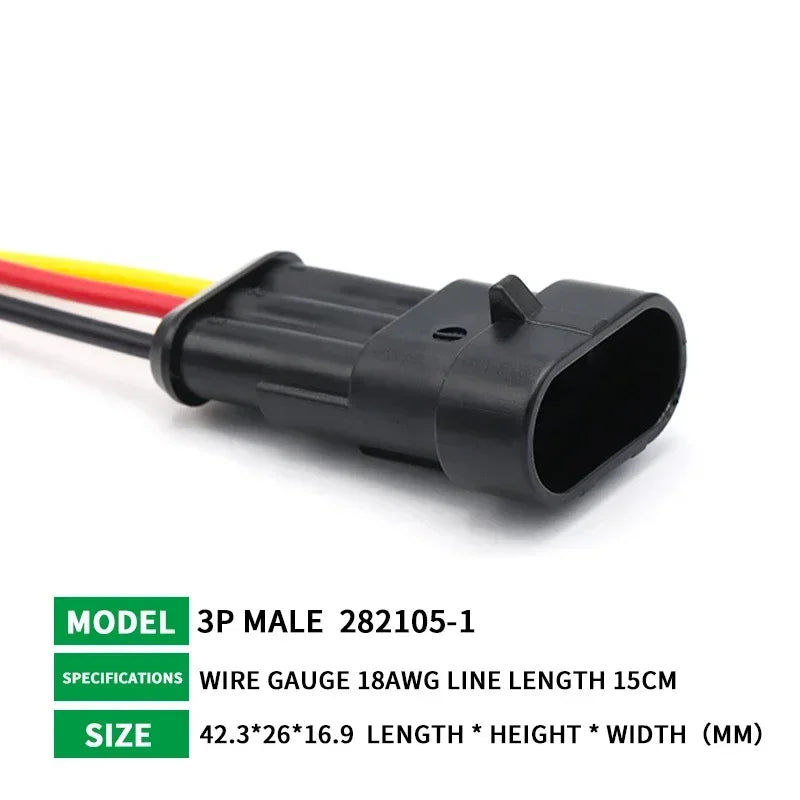 5/20/100 Sets HID 1/2/3/4/5/6 Pin Waterproof Auto Connector Kit with 15CM 18AWG Wire for Car/Truck Harness Wiring