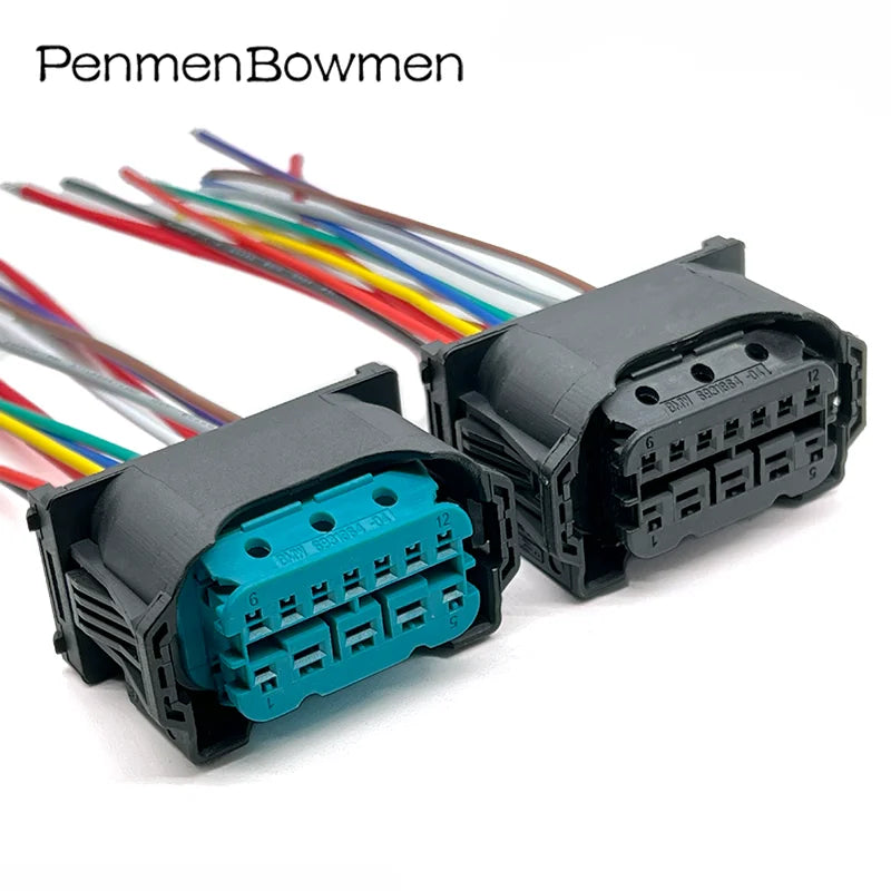 1 Set 12 Pin Car Led Lamp Headlight Electrical Cable Connectors Wire Harness Plug 61132359991 For BMW 1-1452335-1 1-1452334-1