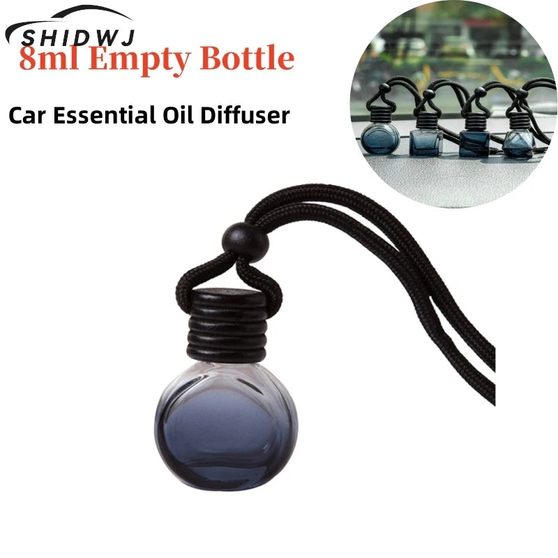 1Pcs Dyed Square Cap Black Cap Empty Bottle Car Essential Oil Diffuser Fragrance Air Freshener Scent Perfume Bottle Ornament