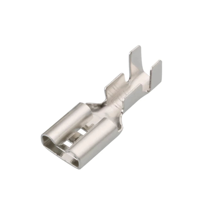 100pcs 6.3 Automobile wiring copper terminal 250 spring terminal height 0.4 thick copper tinned DJ622-D6.3C