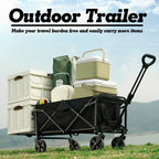 Collapsible Folding Utility Beach Cart Wagon Heavy Duty Large Capacity Fold Wagon Ourdoor Trolley Portable Garden Camping Cart