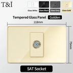 118 Series Glass Panel Wall Switch Socket, US Mexico Standard, USB and Type-C Charging Ports, 1/2/3/4 Gang Options