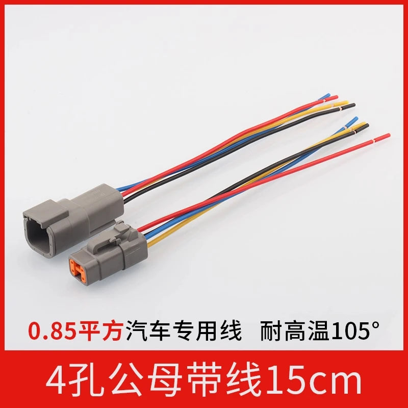 DTM04-2P automotive connector male and female for heavy-duty truck Dechi wiring harness waterproof plug DTM06-2S with wire