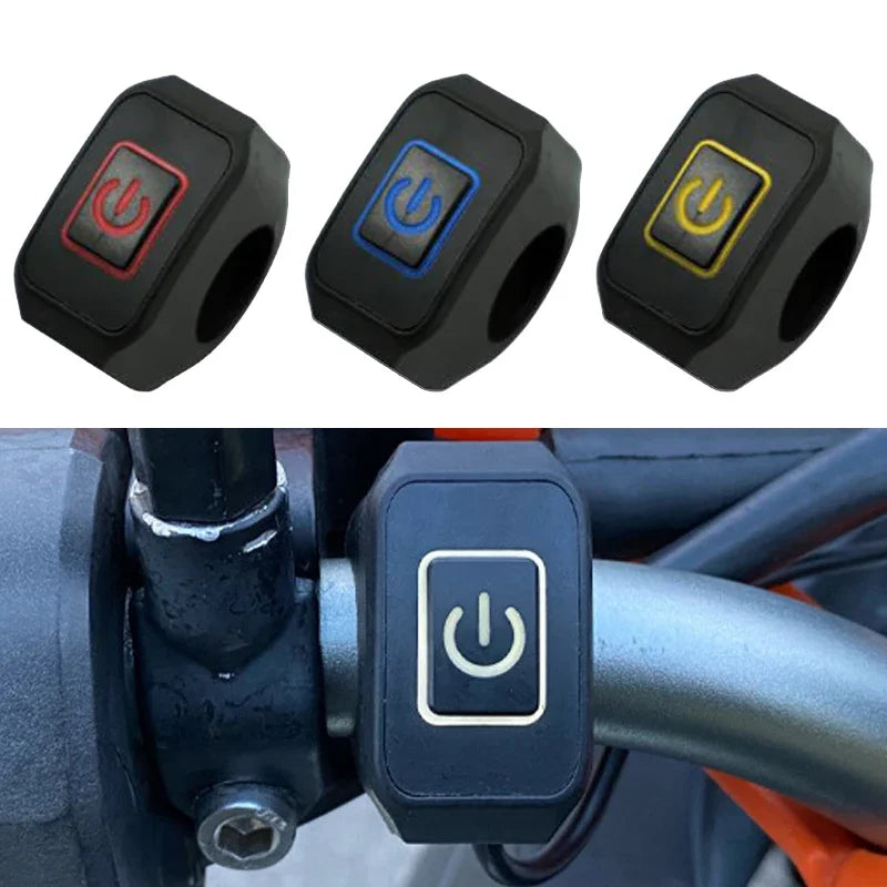Motorcycle Modified Switch Waterproof Button with LED Light Headlight Horn Control ON OFF Buttton Handlebar Mount Accessories