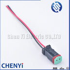 Deutsch DT series black 2 Pin Auto Waterproof Connector excavator headlight boom light Wire Harness pigtail Plug DT06-2S DT04-2P