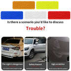50/10pcs Car Bumper Reflective Stickers Reflective Warning Strip Tape Secure Reflector Stickers Decals Safety Warning 3*8CM