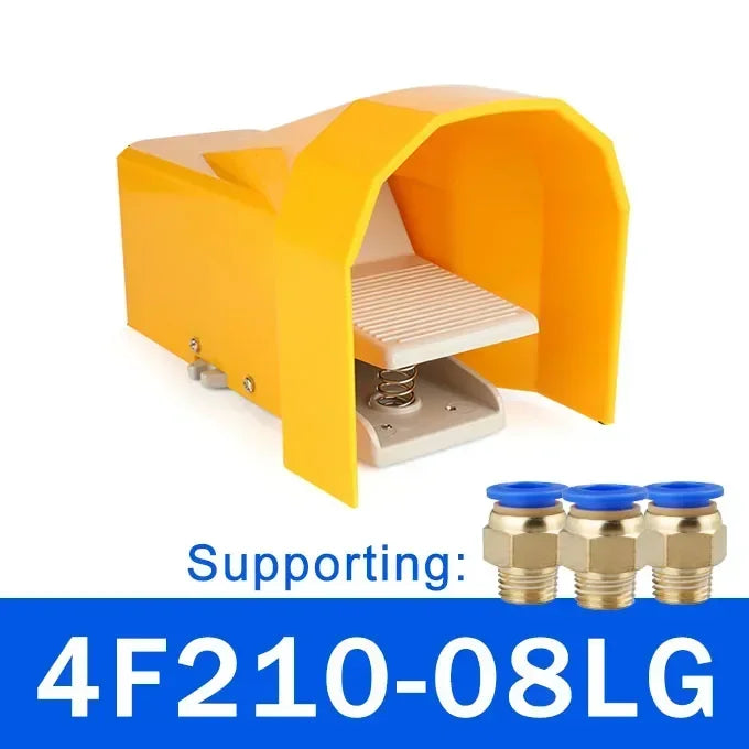 Lockable Pneumatic Foot Pedal Valve Switch, 2 Position 5 Way Air Control Valve FV320 FV420 4F210-08GL for Industrial Machinery