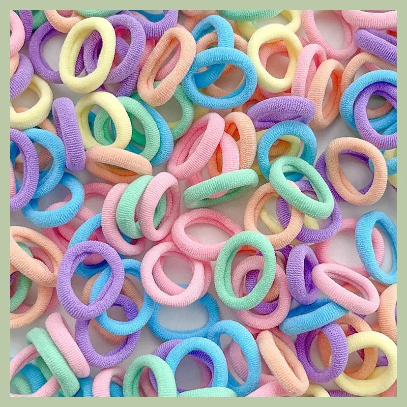 100/300PCS Small Colorful Nylon Elastic Hairband Girls Kids Ponytail Hold Hair Tie Rubber Bands Rope Scrunchie Hair Amagi