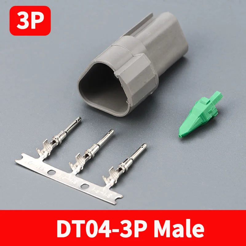 5/10/100 Sets 3 Pin Way Deutsch DT04-3P DT06-3S Waterproof Electrical Wire Connector 16-22 AWG DT Series Connector Male Female