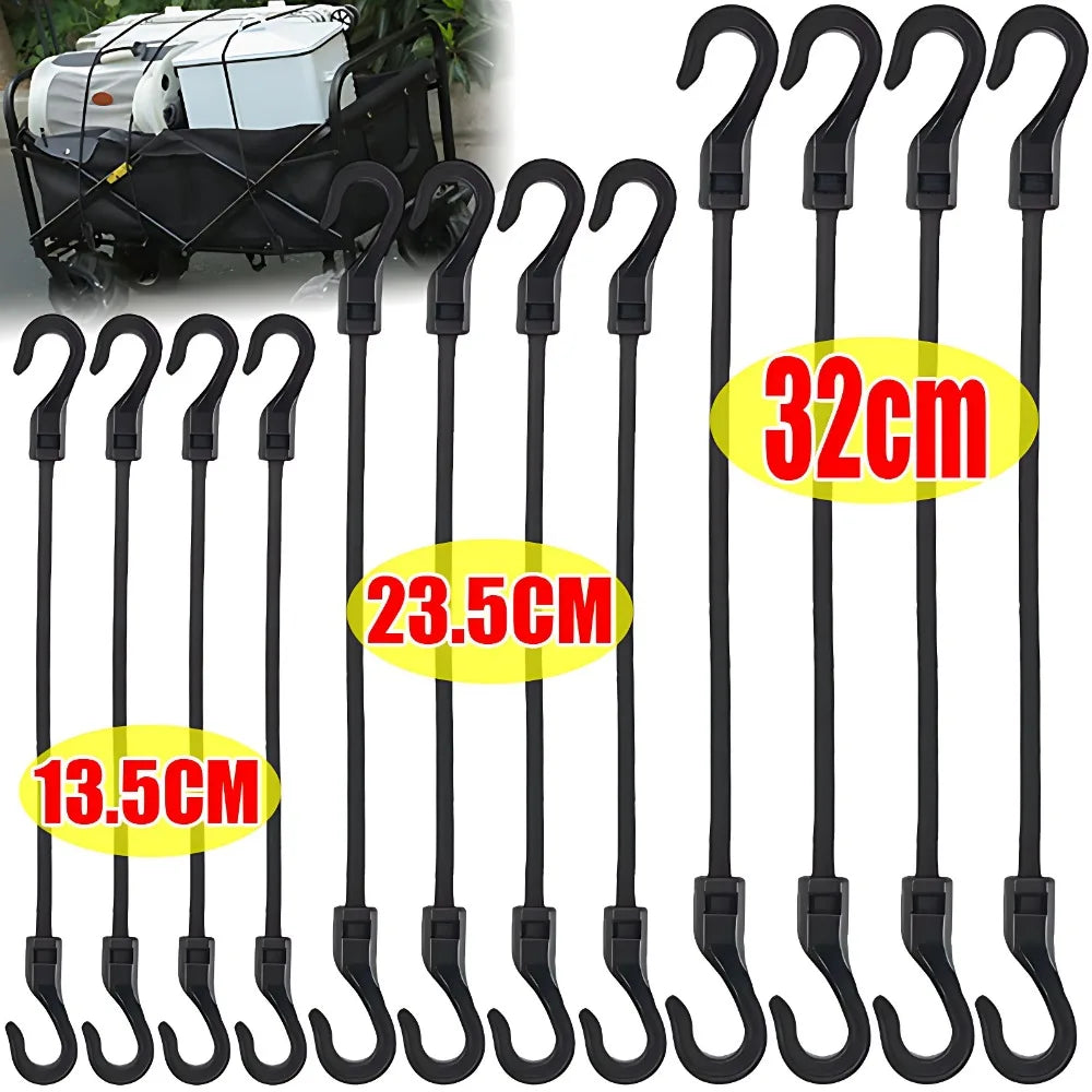 Heavy Duty Bungee Cords with Hooks Elastic Tie Down Straps for Car Roof Rack Motorcycle Luggage Cargo Net Camping Tent Rope