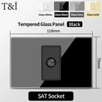 Brazil Standard Wall Socket (Type N) with Type‑C USB, 3‑Gang Wall Switch, Tempered Glass Panel, Stable Power for Home/Office