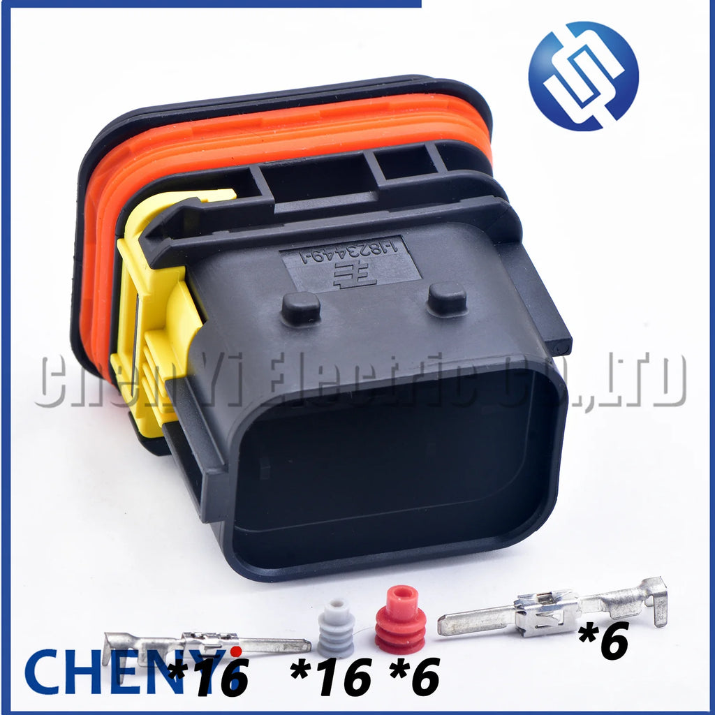 22 Pin ECU Connector Black Waterproof Plug 1-1823449-1 1-1823661-1 1-1823440-3 1-1823441-3 1355233-3 1823442-1 With Pins or lid
