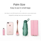 Mini Sunscreen Sunshade Umbrella Portable Travel Gift UV Protection Compact Dopamine Color Rainproof Cute Compact Umbrella Amagi