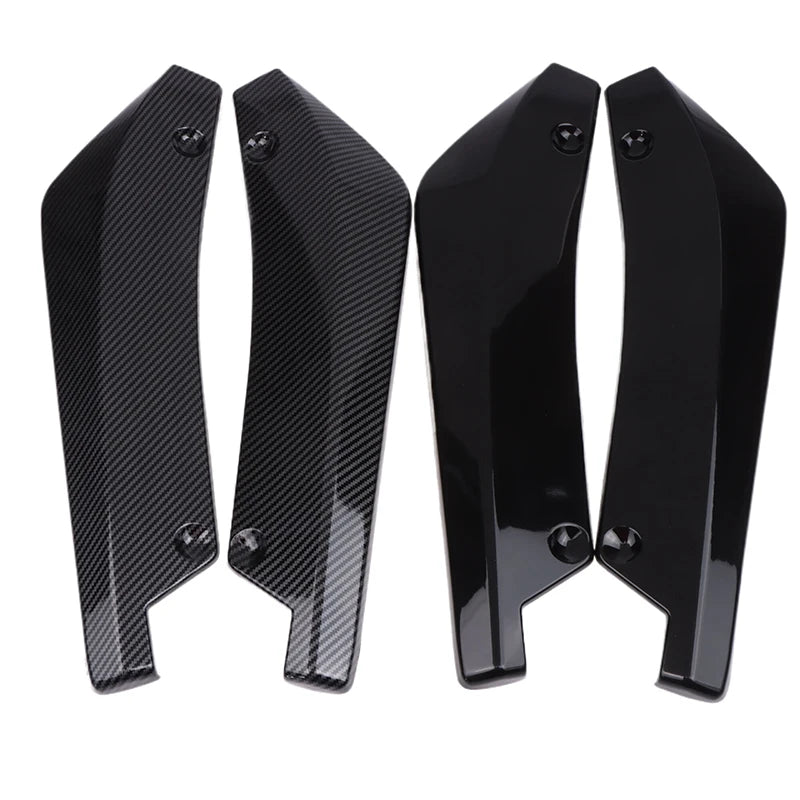 1Pair Carbon Fiber Winglets Side Skirt Extension Car Front Rear Bumper Strip Lip Spoiler Diffuser Splitter Scratch Protector