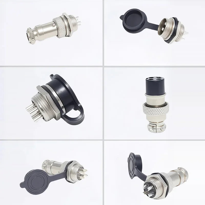GX12 GX16 GX20 Aviation Connector Dust Cover, Threaded Protective Cap for Plug/Socket, Waterproof, Metal/Plastic Options