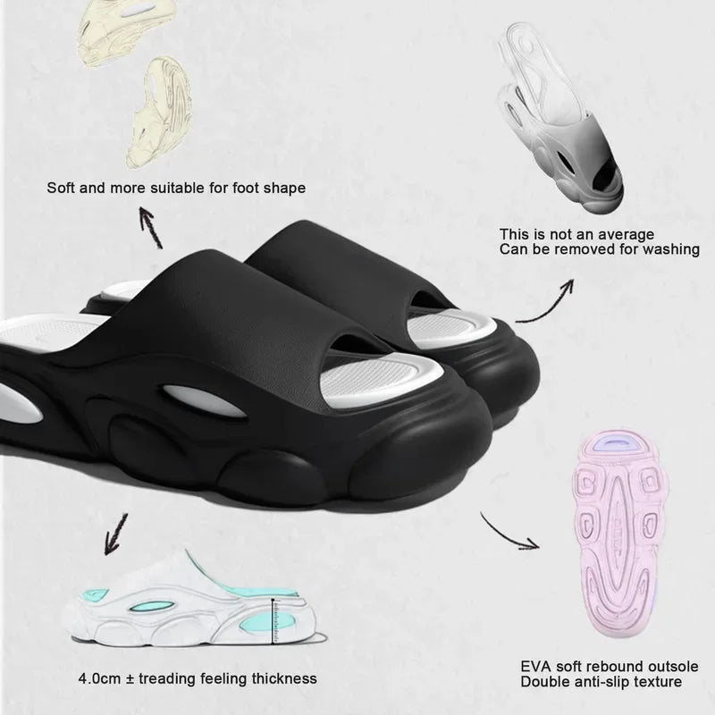 EVA Men's Summer Sandals Fashion Soft Cloud House Platform Slides Unisex Outdoor Non-slip Beach Shoes Men Bathroom Slippers Amag