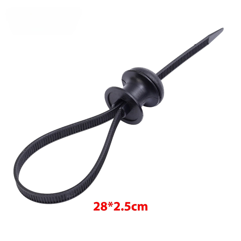 10/1pcs Black Nylon Car Motocycle Base Plate Cable Plastic Loop Tag Self-Locking Zip Ties Installation FIxed Seat Frame Clips