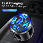 66W USB Type C Fast Charger For Car PD 4 USB Car Quick Charge QC3.0 12/24 V Cigarette Lighter Charger Adapter For iPhone Xiaomi