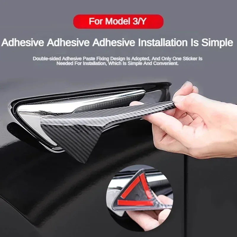 imitate Carbon Fiber For Tesla 2021 2022 2023 Model Y 3 Fender Side Camera Protective Cover Glossy Matte Color Amagi
