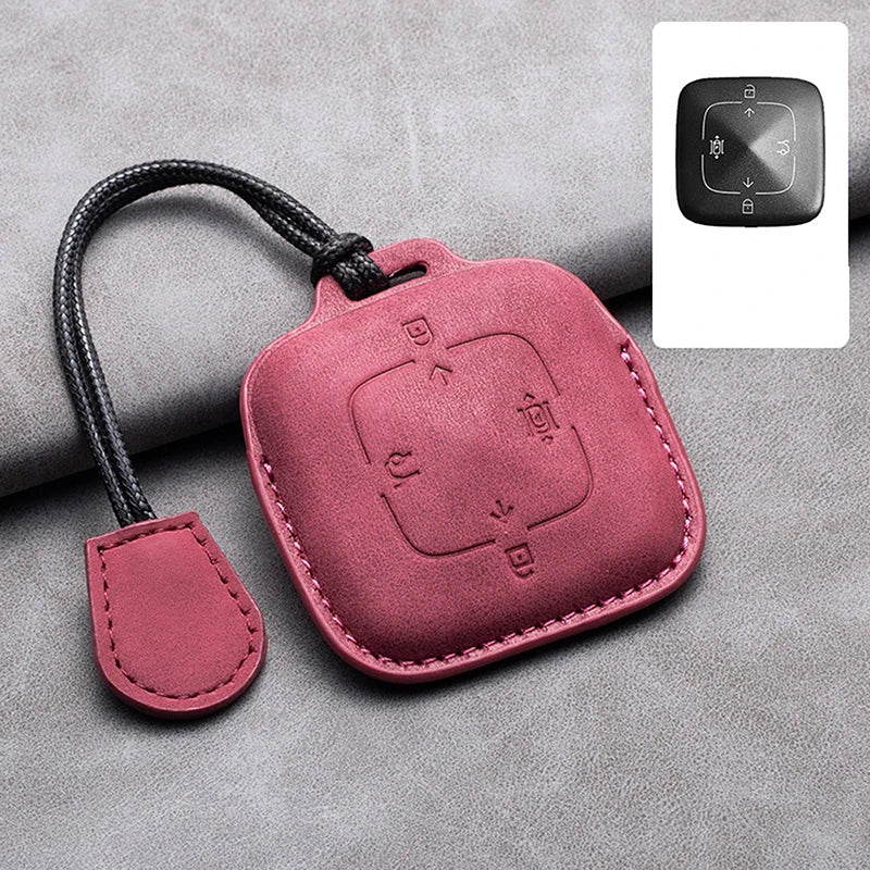 New Leather 4 Buttons Car Remote Key Case Cover for Zeekr 001 X 2021 2022 2023 for ZEEKR 001 009 Full Protector Fob Keychain
