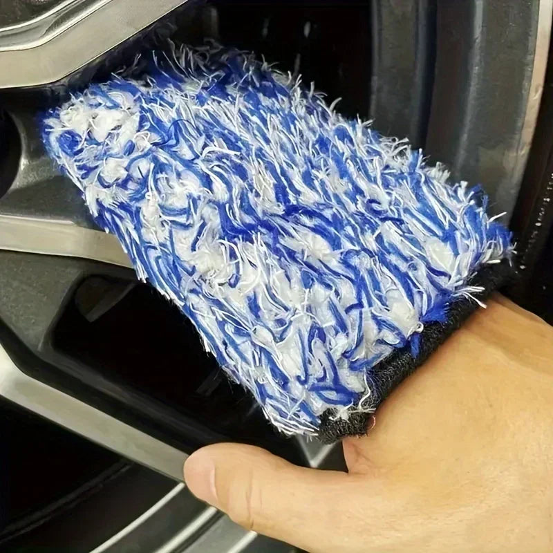 Car Tyre Cleaning Cloth Universal Car Detailer Cleaning Tool Car Wheel Cleaning Wash Glove Microfiber Auto Wash Accessorie Amagi