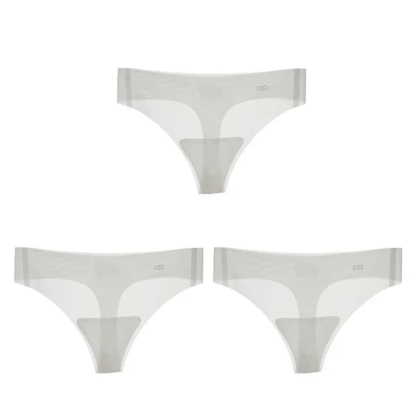 Transparent Thong Panties Women Ultra-thin Sense Sexy Female Seamless Low-waist Solid Color G-string Quick Drying Underwear amag