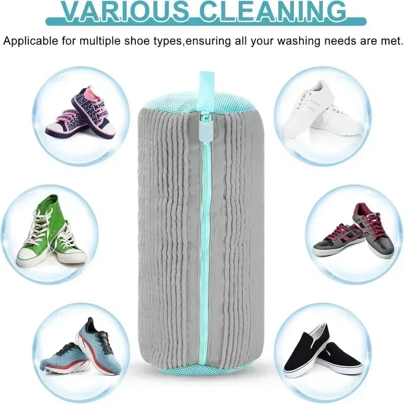 1-2PCS Wash Shoes Bag Padded Net Laundry Shoes Protector Fluffy Fibers Polyester Washing Shoes Machine Laundry Bag Drying Amagi