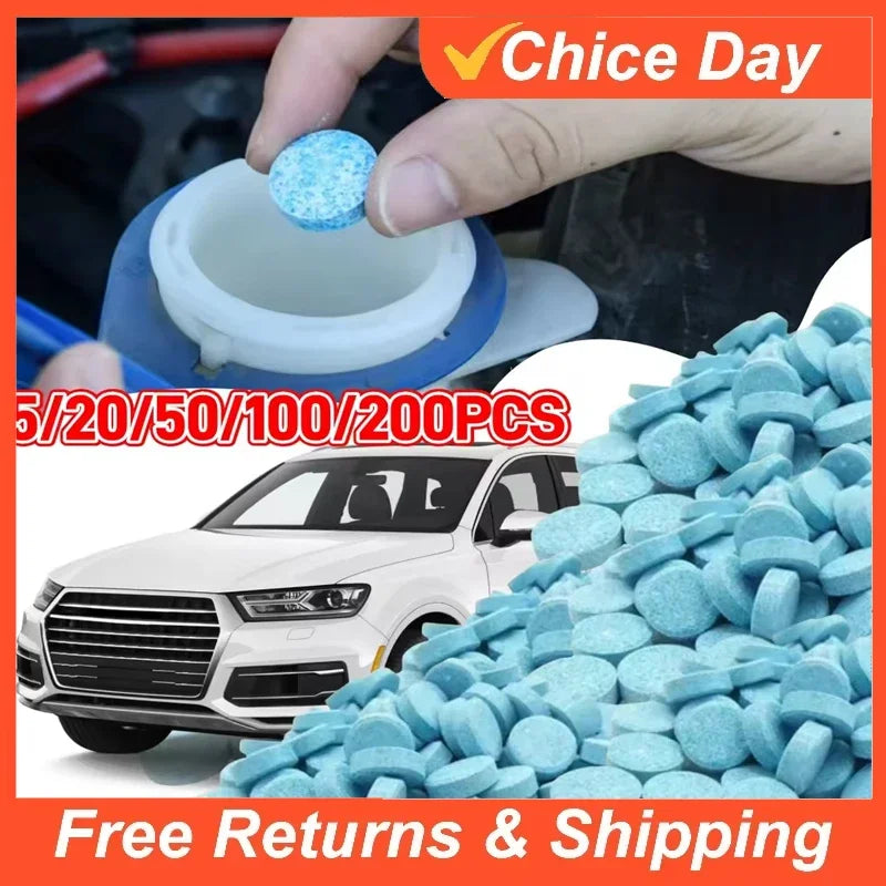 Concentrate Effervescent Car Washer Tablets, Concentrated Windshield Glass Cleaner for Deep Cleaning & Streak-Free Shine Amagi