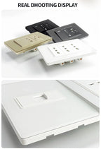 118 Series Glass Panel Wall Switch Socket, US Mexico Standard, USB and Type-C Charging Ports, 1/2/3/4 Gang Options