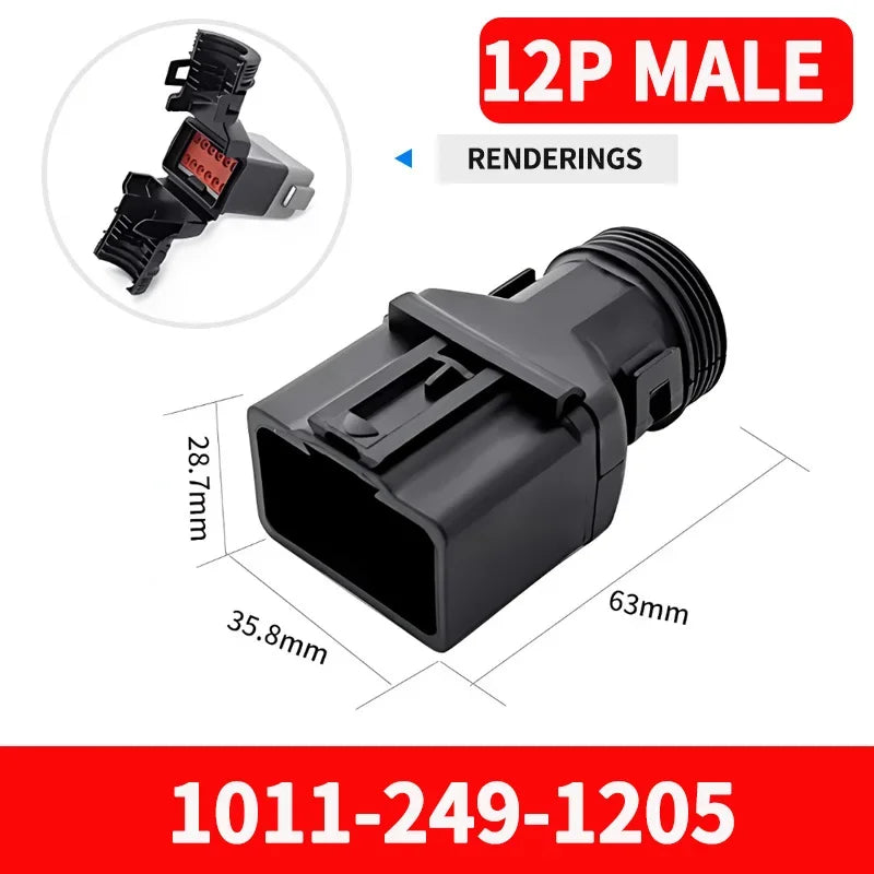 10/50 Sets 2-12P Male Female DT Connector Tail Clip Set with Corrugated Pipe Fixed Harness Clip,Protective Sheath 1011-235-0405