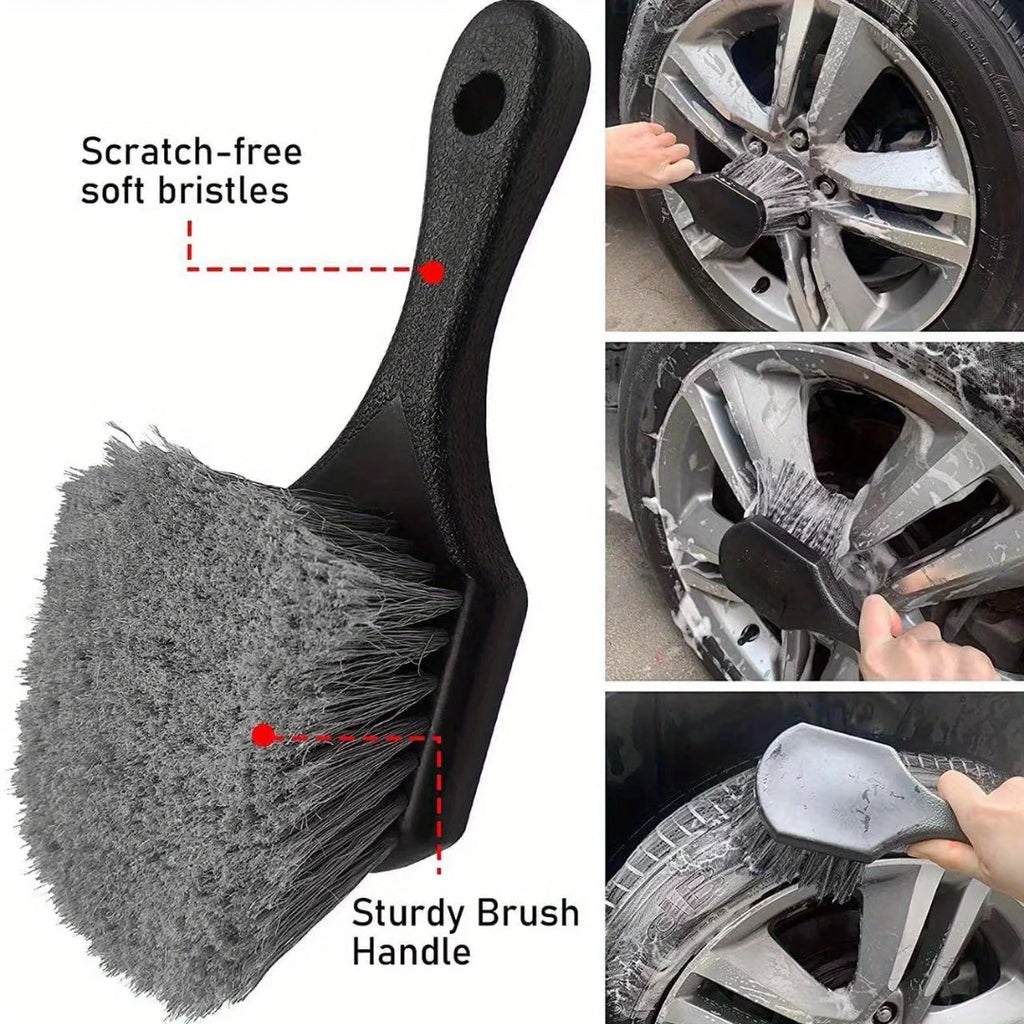 Car Tire Brush - Durable Wheel Cleaning Scrub Brush with Ergonomic Handle - Automotive Detailing Tool for Rims Wheels Amagi