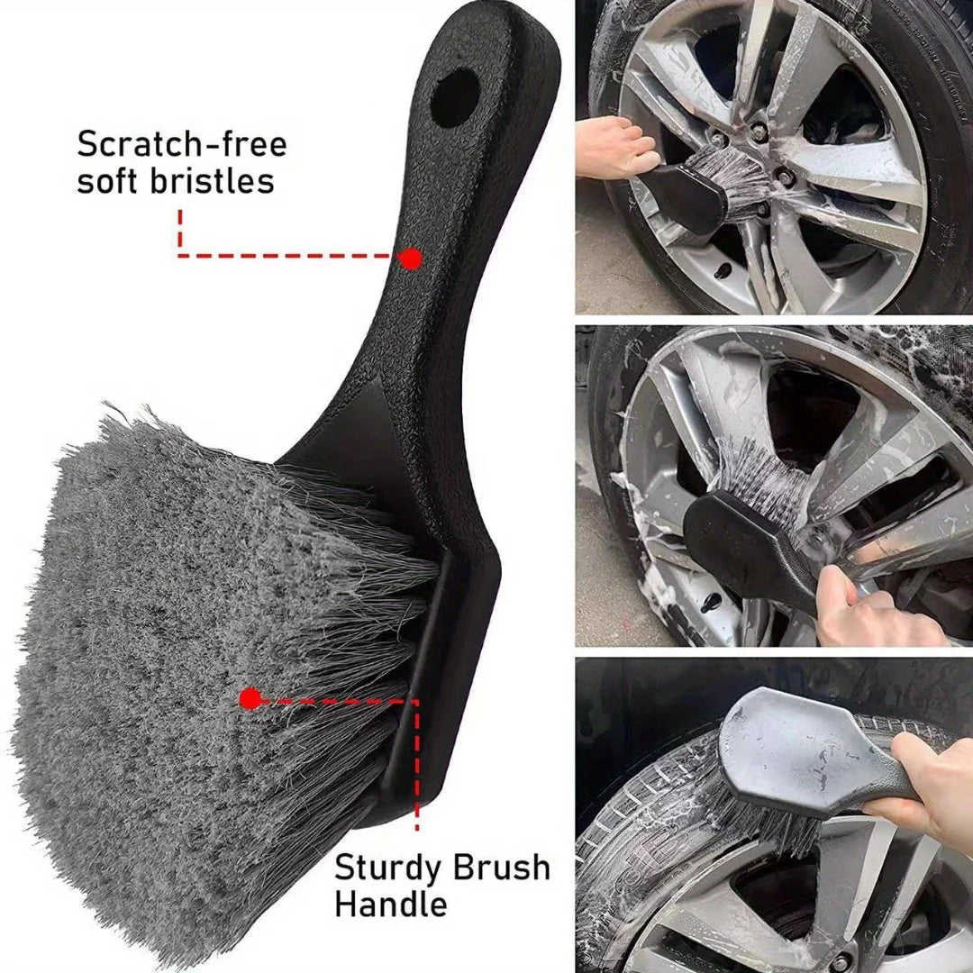 Car Tire Brush - Durable Wheel Cleaning Scrub Brush with Ergonomic Handle - Automotive Detailing Tool for Rims Wheels Amagi