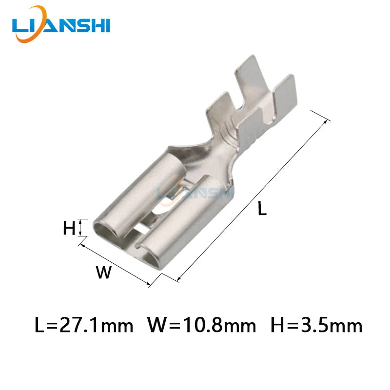 100pcs 9.5 spring plug terminals Automotive high-current terminal plug DJ621-E9.5×1.2C