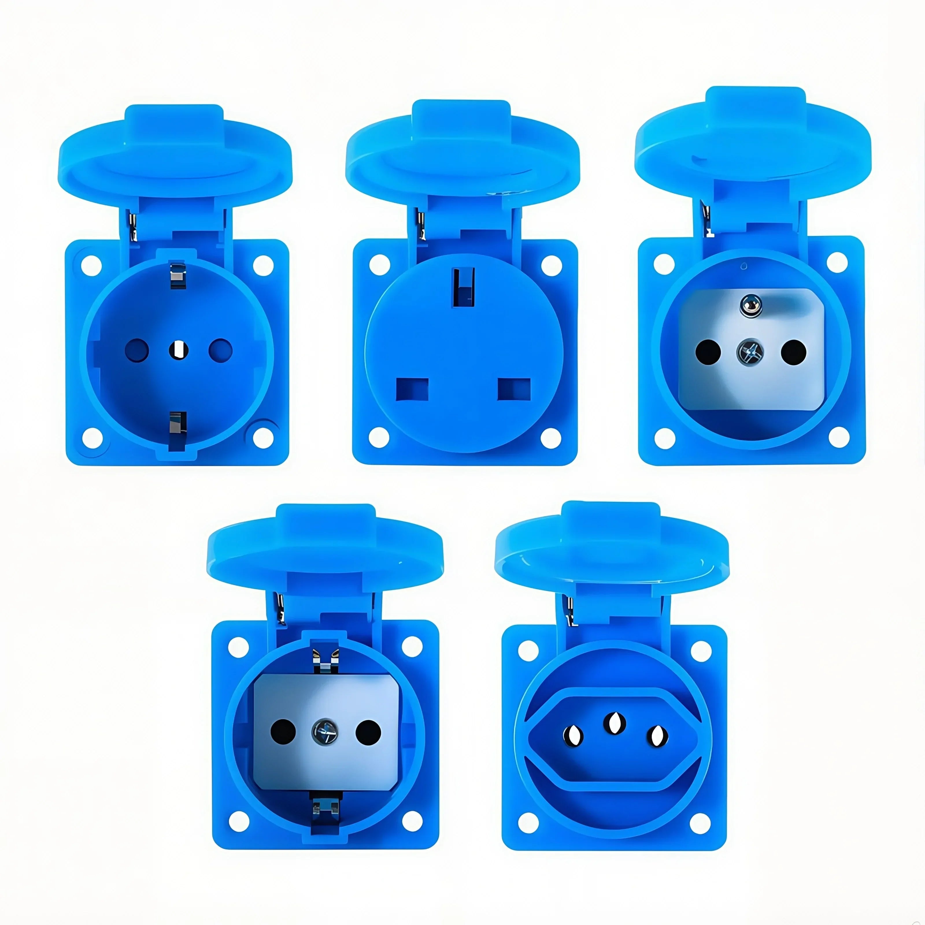 IP54 16A Outdoor Socket with Flip Cover | Euro/UK/BR Plug Waterproof for Garden & Industrial Use - Heavy Duty Explosion-Proof