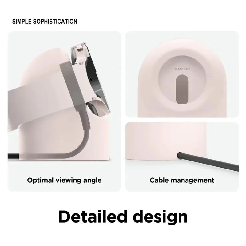 For Apple Watch Series 11 10 9 8 7 6 5 SE Ultra 3 2 1 Charger Dock Station Silicone Bracket Iwatch Cable Holder Charger Stand Am