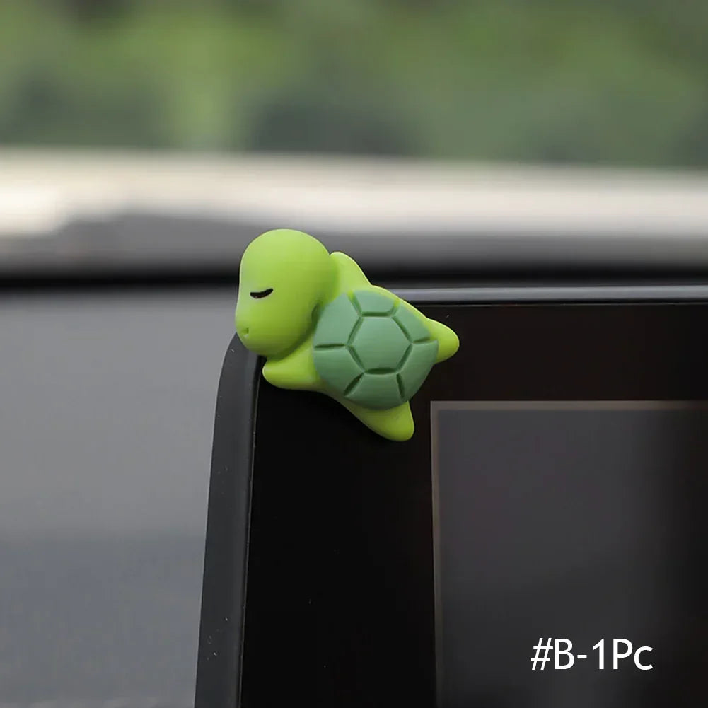 Car Ornaments Mini Sleeping Cute Animals Resin Bear Rabbit Sheep Turtle Resin Decoration Home Office Computer Decor Amagi