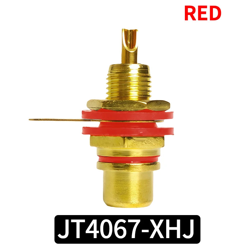 10/20/40PCS Gold-Plated RCA Jack Connectors, Zinc Alloy Single AV Coaxial Socket for Audio Video Panel Mount Applications