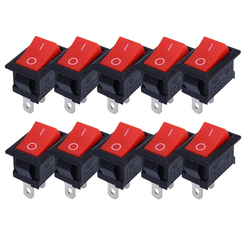 Push Button Switch 21x15mm SPST 2Pin 6A 250V KCD11 Snap-in on/Off Rocker Switch 21MM*15MM Black Red and White 10/5Pcs