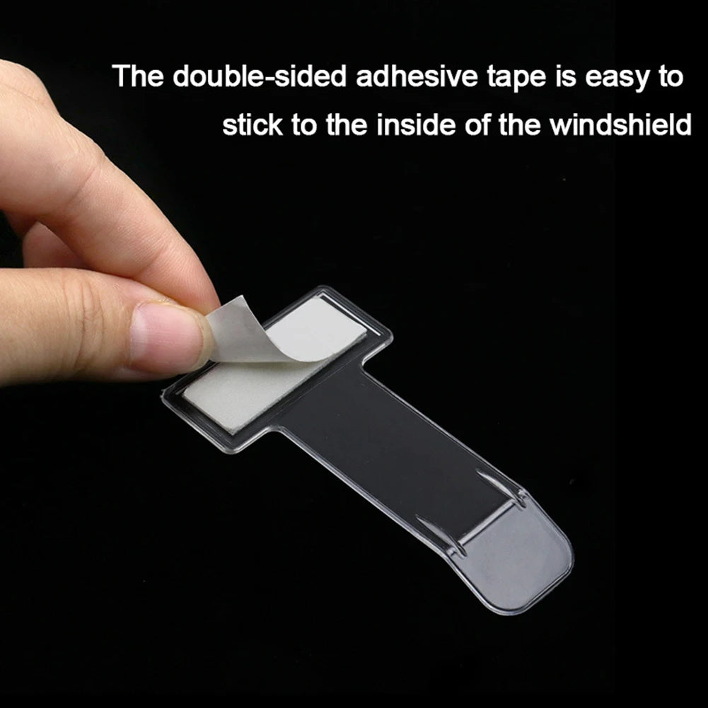 Car Vehicle Parking Ticket Permit Holder Clip Sticker Windscreen Fastener Kit Plastic Permit Card Holder Clip Sticker Car Parts