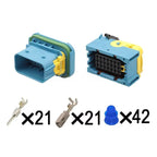 3-1534127-1 Automotive waterproof connector, 21-hole blue male and female plug wire harness connector
