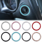 Universal Car Start Switch Button Decorative Diamond Rhinestone Ring Auto SUV Car Decorative Interior Accessories Amagi