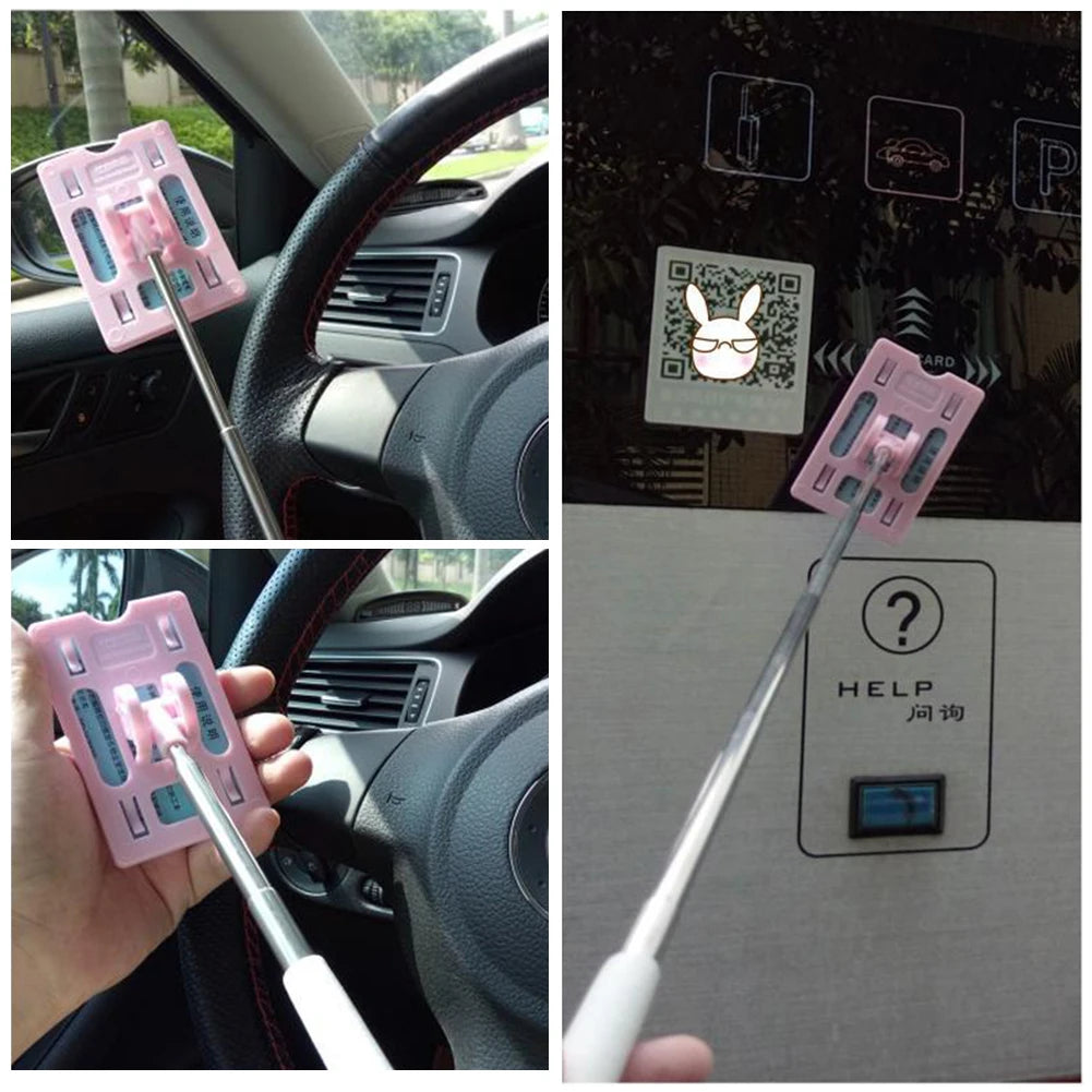 Adjustable Touch Stick Holder Touch And Toll Card Stick Holder TnG Stick Stickable Telescopic Parking Toll Swiping Sticks
