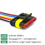 5/20/100Sets AMP Type 1.5 Series Automotive Waterproof Connector Plug Socket HID Male&Female 15CM Wire Harness 1P/2P/3P/4P/5P/6P