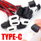6/2PCS Type-C Female 2Pin USB Connector Type-C Waterproof with Female Socket Fast Charging Jack Charging Port USB-C Charger Plug