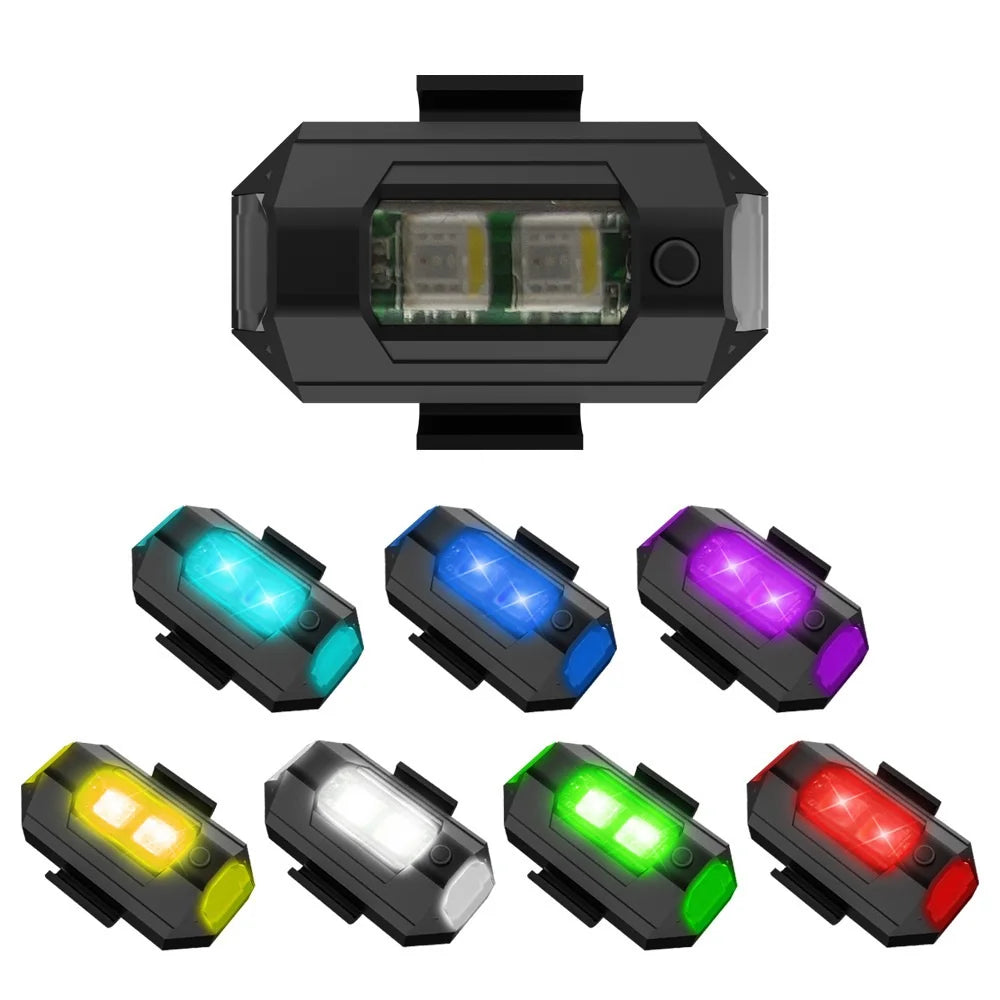 New LED Anti-collision Warning Light RC Drone Flash LED Position Light Motorcycle Turn Signal Indicator 7 Colors Strobe Light