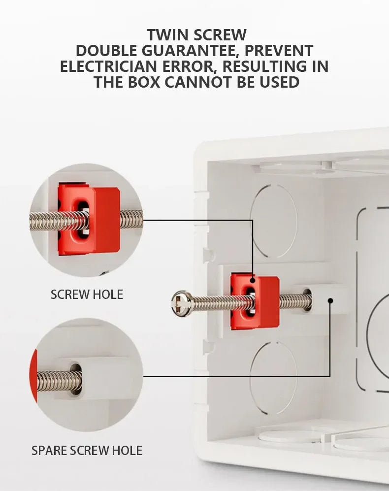 Type 86 Recessed Electrical Wall Back Box – Switch & Socket Mounting Box with Wire Slots, White/Blue, 5pcs