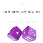 Dice For Car Mirror Auto Rear Mirror Plush Dice Soft And Fuzzy Car Charm Interior Ornament For Sedan Truck SUV Hangable Amagi