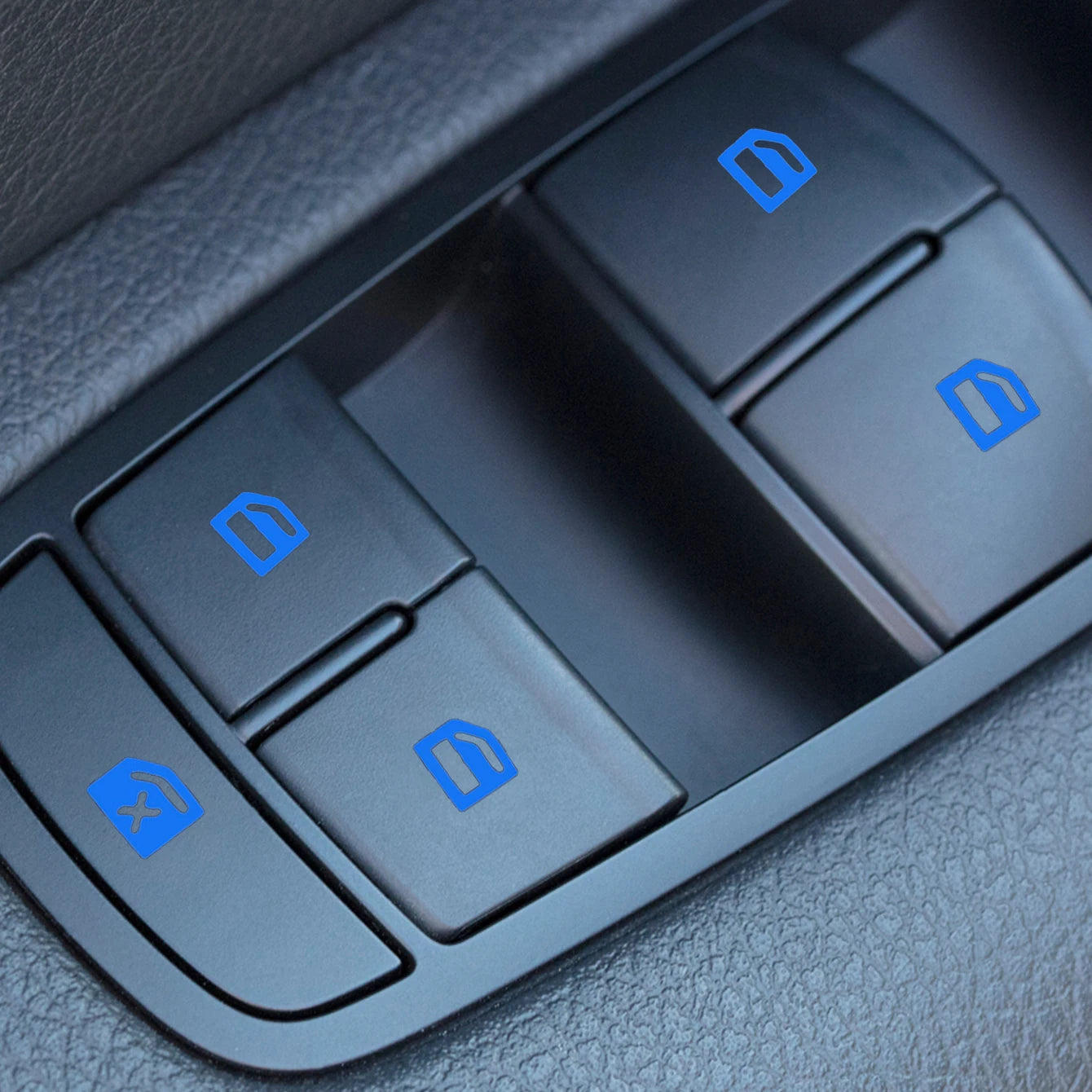Luminous Car Window Button Sticker Night Glowing Lifting Switch Safety Decoration Stickers Door Window Lifter Switch Decals