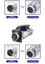 PLS20 WS20 TP20 Aviation Connector 20mm Opening Diameter 2-12 Pin Male Female Circular Plug Socket Metal Shell Waterproof IP67